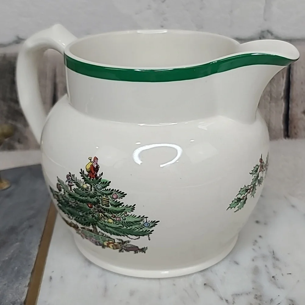 Spode Christmas Tree Mint Vintage Collectible Holiday 24oz Ceramic Jug/Pitcher